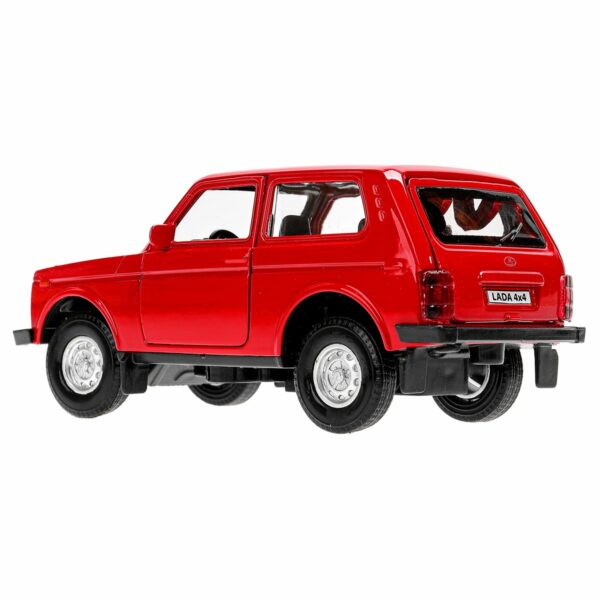 Машина игрушечная Технопарк "Lada 4x4", LADA, металл., 12см, красный, инерционная, с подвижными элементами