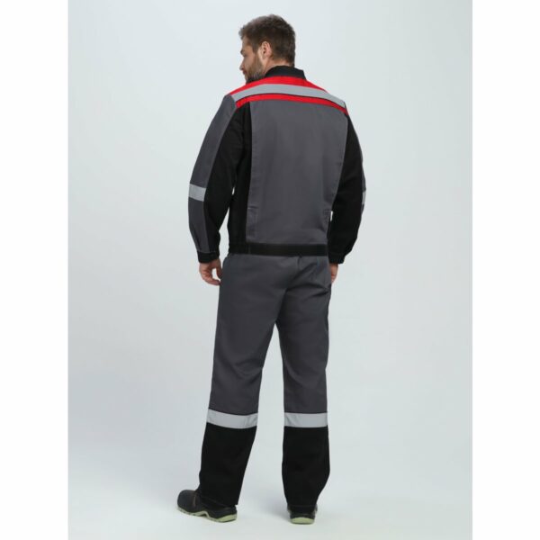 Костюм Виват-1 Премиум IMP (тк.Смесовая, 240) брюки, т.серый/черный/красный
