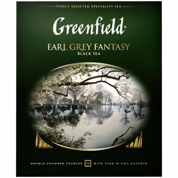 Чай Greenfield "Earl Grey", черный с бергамотом, 100 фольг. пакетиков по 2г