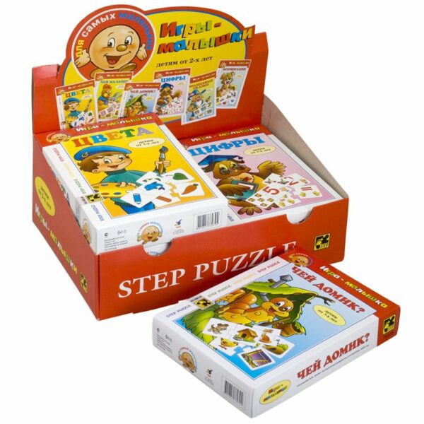 Игра настольная Step Puzzle "Игры-малышки", ассорти, картонная коробка