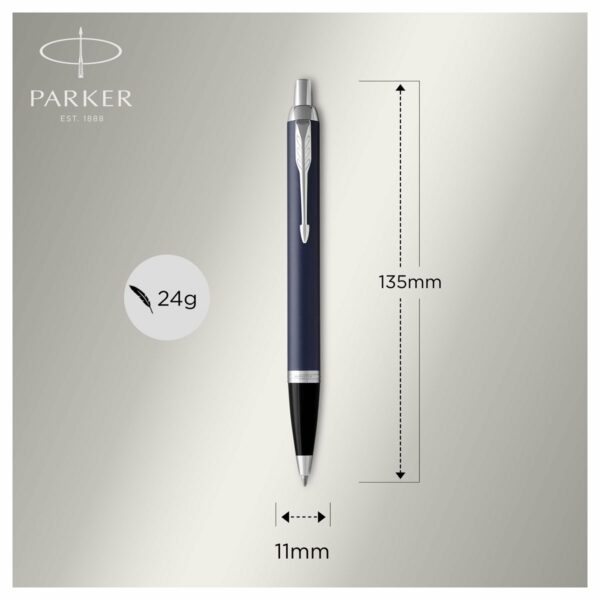 Ручка шариковая Parker "IM Matte Blue CT" синяя, 1,0мм, кнопочн., подарочная упаковка