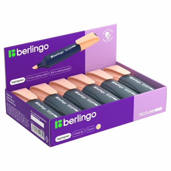 Текстовыделитель Berlingo "Textline HP200" пастельный цвет, абрикос, 1-5мм
