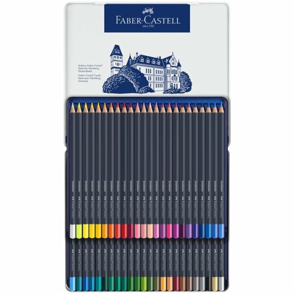 Карандаши цветные Faber-Castell "Goldfaber", 48цв., круглые, заточен., метал. коробка