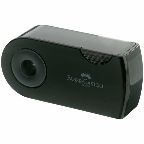 Точилка пластиковая Faber-Castell "Sleeve" 2 отверстия, контейнер, черная