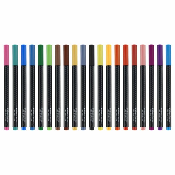 Набор капиллярных ручек Faber-Castell "Grip Finepen" 20цв., 0,4мм, трехгран., пласт. уп., европодвес