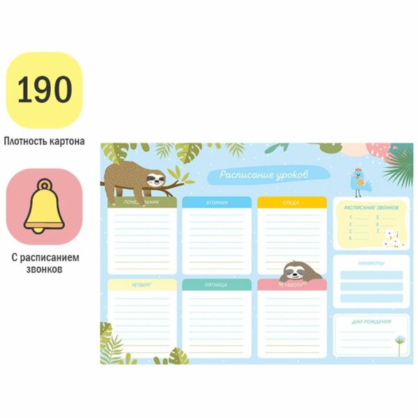 Расписание уроков с расписанием звонков А3 ArtSpace "Пиши-стирай. Trendy"