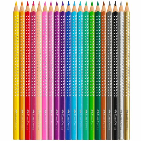 Карандаши цветные Faber-Castel "Sparkle", 20цв.+точилка, трехгран., метал. короб