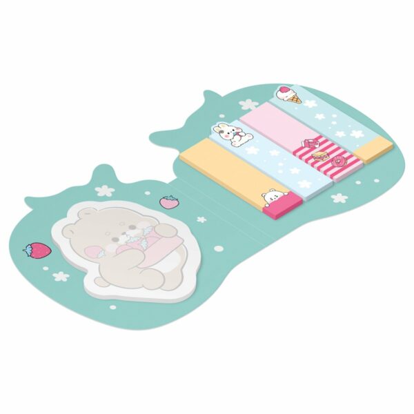 Флажки-закладки и самоклеящиеся блоки в наборе MESHU "Cute Sweet", 20л*5 цветов, европодвес