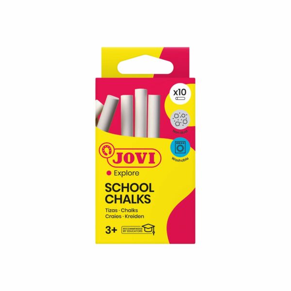 Мелки белые JOVI, 10шт., круглые, картонная коробка, европодвес