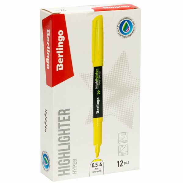 Текстовыделитель Berlingo "Textline HL400" желтый, 0,5-4мм