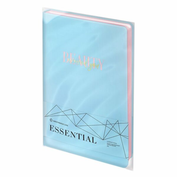 Ежедневник недатир. А5, 136л., кожзам, Greenwich Line "Essential. Blue", цв. срез
