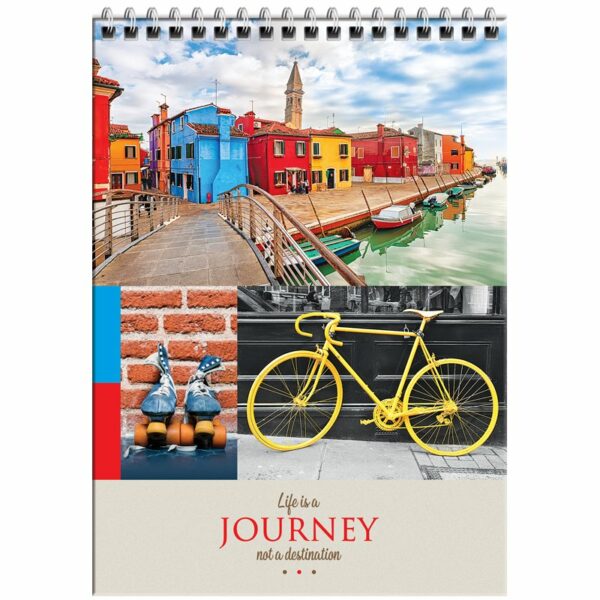 Блокнот А5 80л. на гребне ArtSpace "Путешествия. Collage of travel", глянцевая ламинация, твердая обложка
