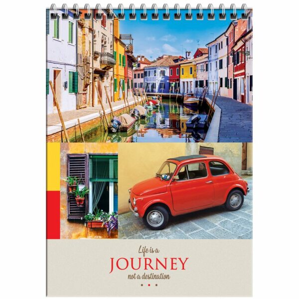 Блокнот А5 80л. на гребне ArtSpace "Путешествия. Collage of travel", глянцевая ламинация, твердая обложка