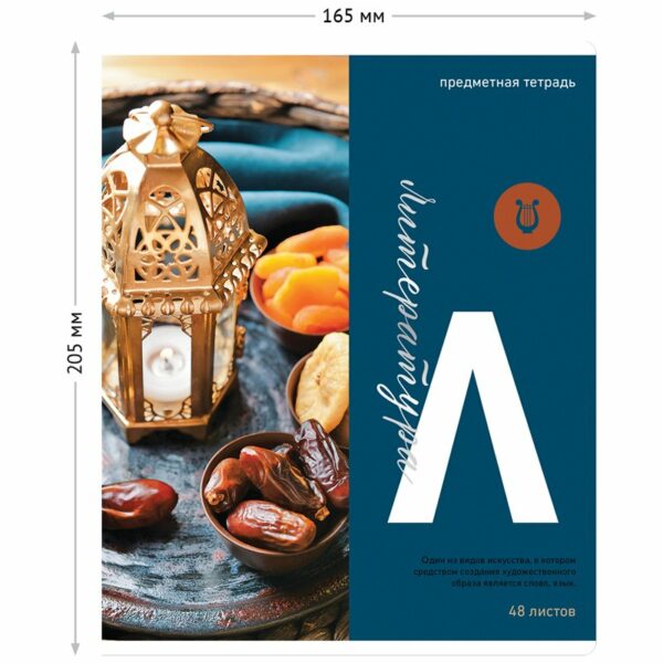 Тетрадь предметная 48л. ArtSpace "Тайна знаний" - Литература, матовая ламинация, тиснение фольгой