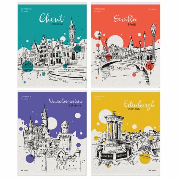 Тетрадь 96л., А5 линия ArtSpace. "Рисунки. City sketches"
