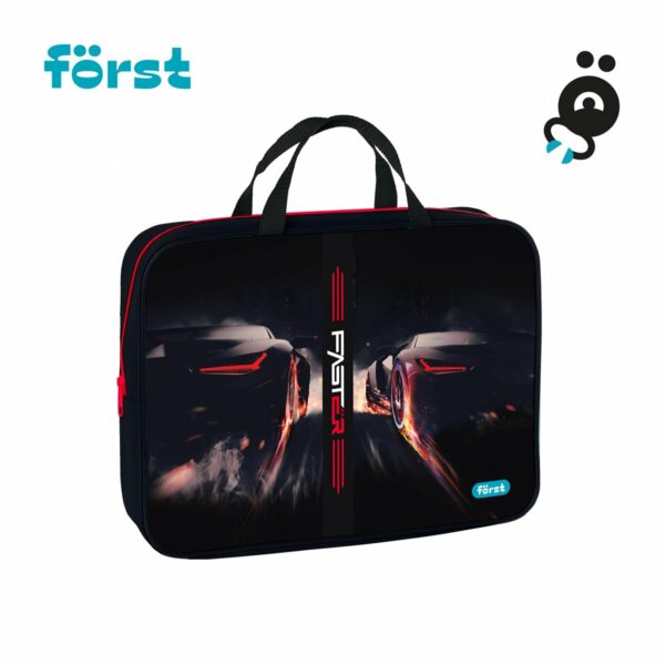 Папка текстильная с ручками 1 отделение, А4 Först "Faster", 350*265*80мм, текстиль, на молнии