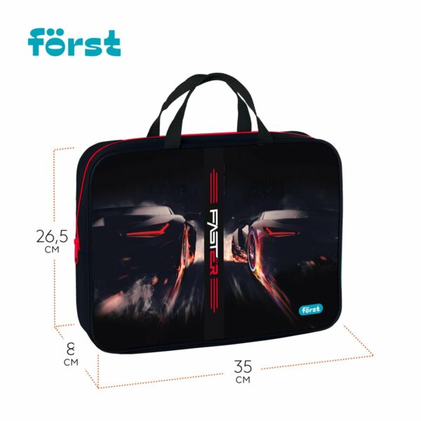 Папка текстильная с ручками 1 отделение, А4 Först "Faster", 350*265*80мм, текстиль, на молнии