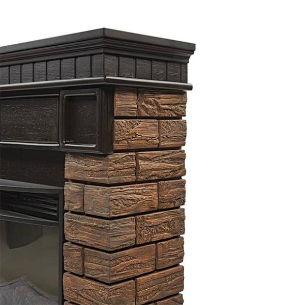 Каминокомплект:Очаг Electrolux EFP/P-3320RLS, портал Bricks Wood 30 камень темный, шпон венге