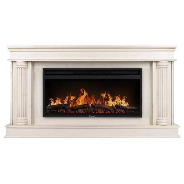 Каминокомплект: Очаг Electrolux EFP/P-3620LS, портал Olympia 42/40/36, сл. кость с зол. патиной