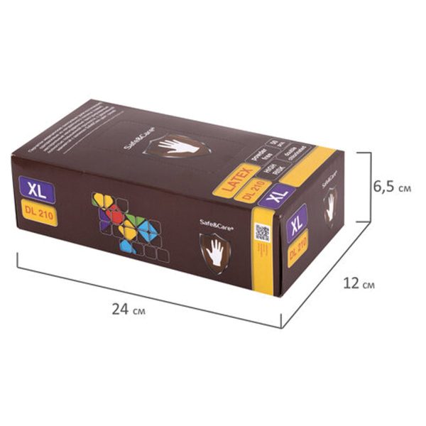Перчатки латексные смотровые 25 пар (50шт) прочные XL(оч большой) S&C High Risk DL/TL