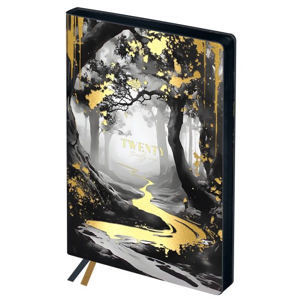 Ежедневник датированный 2026г., А6+, 176л., мягкий переплет, кожзам, BG "Accent. Forest", отд. фольгой, цветной срез
