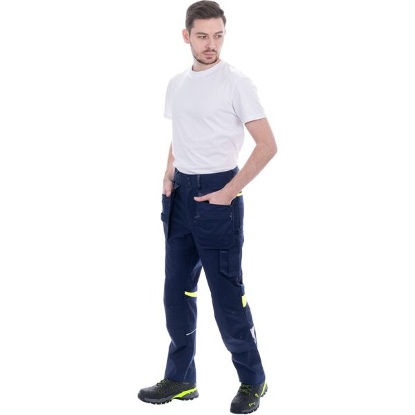 Брюки ACTIVE FLEX / АКТИВ ФЛЕКС, летние, т.синий-флуоресцентный желтый