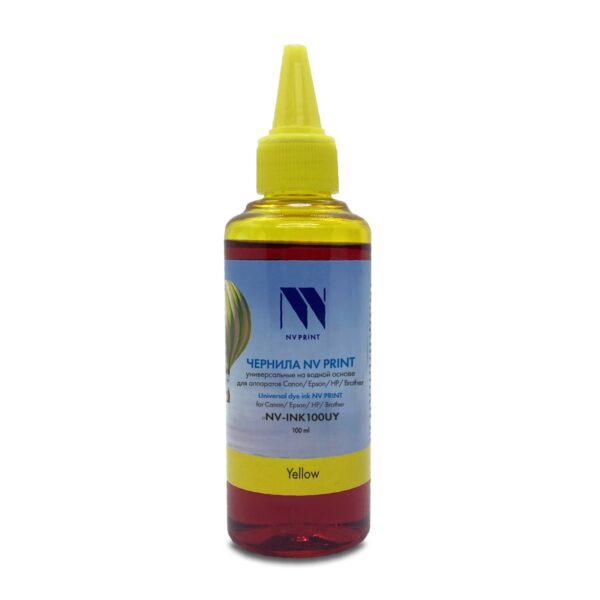 Чернила совм. NV Print универсальные на водной основе для Сanon, Epson, НР, Brother (100 ml) Yellow совместимые