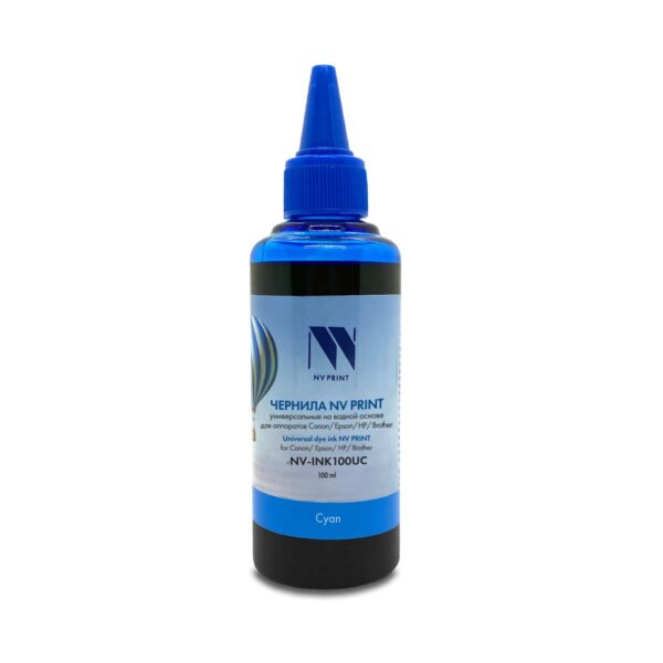 Чернила совм. NV Print универсальные на водной основе для Сanon, Epson, НР, Brother (100 ml) Cyan совместимые