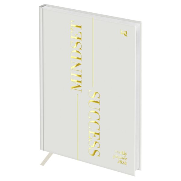 Еженедельник датированный 2026г., А5, 80л., 7БЦ, BG "Mindset. Linen", отд. фольгой 3D